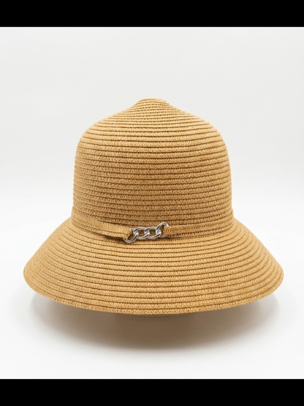 Magid Hats Chain Link Straw Floppy Sun Hat Wide Brim Vacation Beach Resort OS